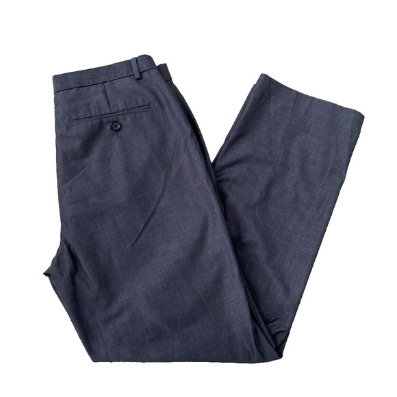 Calvin Klein Dress Pants Mens Size 32x30 Gray Flat Front Polyester Blend - Picture 3 of 10